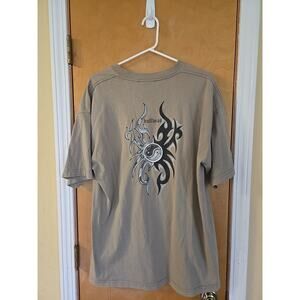 Vintage Y2K Bullhead Tribal Long Khaki USA Made Mens XL